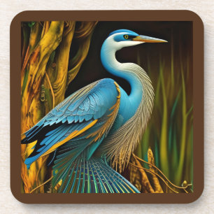 Blue Heron in Reeds Coaster