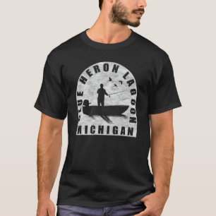 Blue Heron Lagoon Fishing Michigan T-Shirt