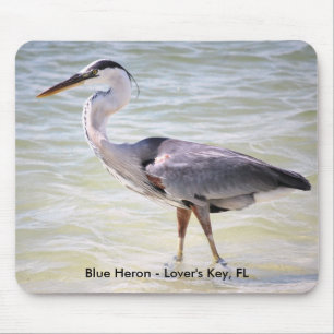 blue heron Lovers Key FL, Blue Heron - Lover's ... Mouse Pad