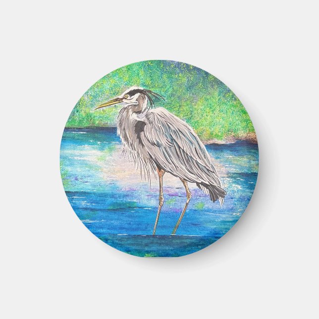 Blue Heron Magnet (Front)