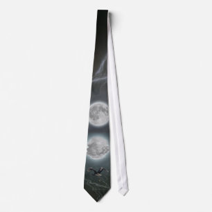Blue Heron & Moon Wildlife-lover's NeckTie