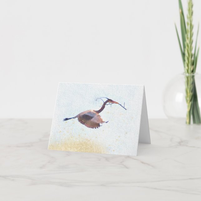 Blue Heron Note Card (Front)