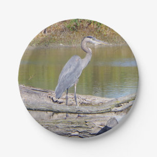 Blue Heron paper plate