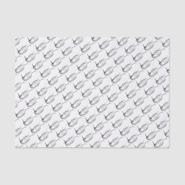 Blue heron sketch tissue template tissue paper (Front)