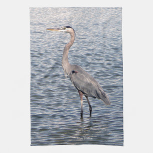 Blue Heron water kitchen towel