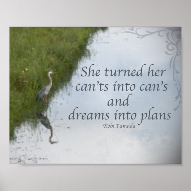 Blue Heron Watercolor Poster (Front)