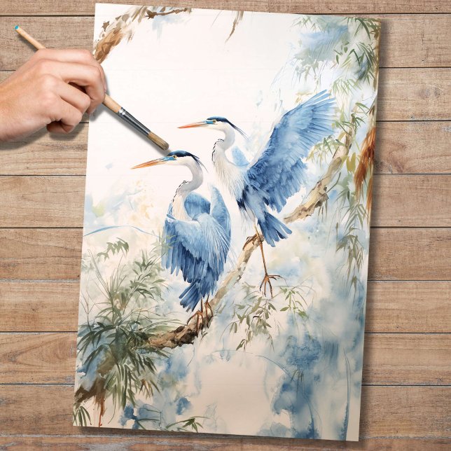 Blue Herons 1 Decoupage Paper (Creator Uploaded)