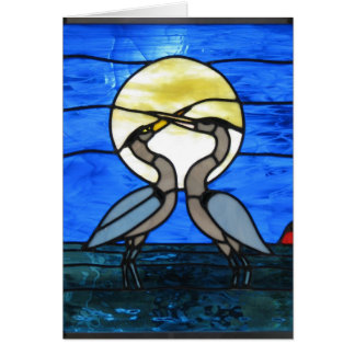 Blue Herons By Moonlight