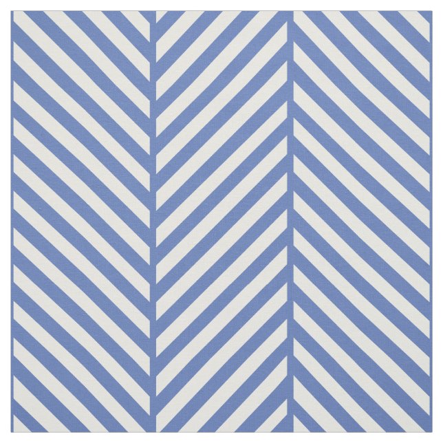 Blue Herringbone Large Scale Fabric (Swatch)