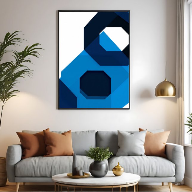 Blue Hexagon Art Poster (Creator Uploaded)