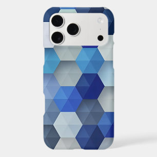 Blue Hexagon Geometric iPhone 17 Pro Max Case