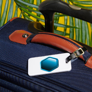 Blue Hexagon Luggage Tag