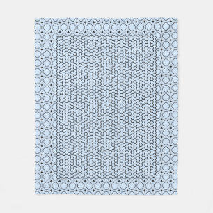 Blue Hexagon Maze Fleece Blanket