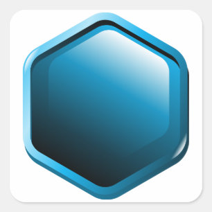 Blue Hexagon Stickers