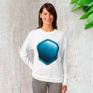 Blue Hexagon Womens Long-sleeve T-Shirt