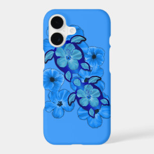 Blue Hibiscus And Honu Turtles