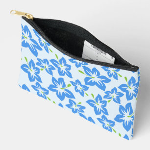 Blue Hibiscus, Blue Flowers, Pattern Of Flowers Accessory Pouch