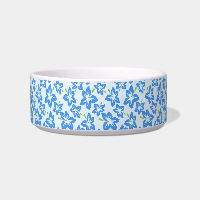 Blue Hibiscus, Blue Flowers, Pattern Of Flowers Bowl (Front)