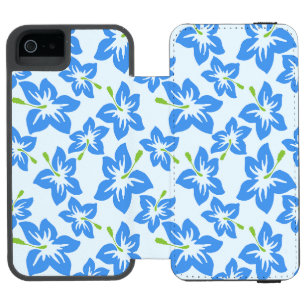 Blue Hibiscus, Blue Flowers, Pattern Of Flowers Incipio Watson™ iPhone 5 Wallet Case