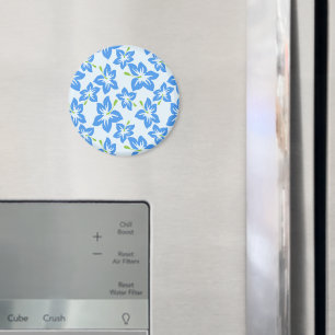 Blue Hibiscus, Blue Flowers, Pattern Of Flowers Magnet