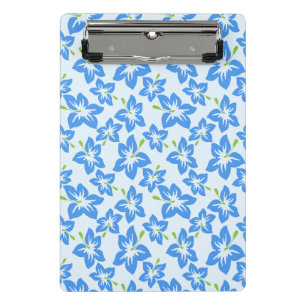 Blue Hibiscus, Blue Flowers, Pattern Of Flowers Mini Clipboard