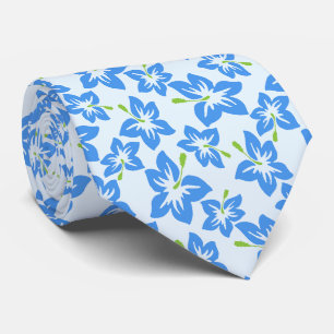 Blue Hibiscus, Blue Flowers, Pattern Of Flowers Tie