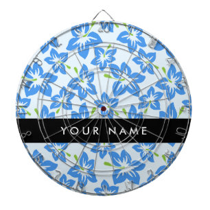 Blue Hibiscus, Blue Flowers, Your Name Dartboard