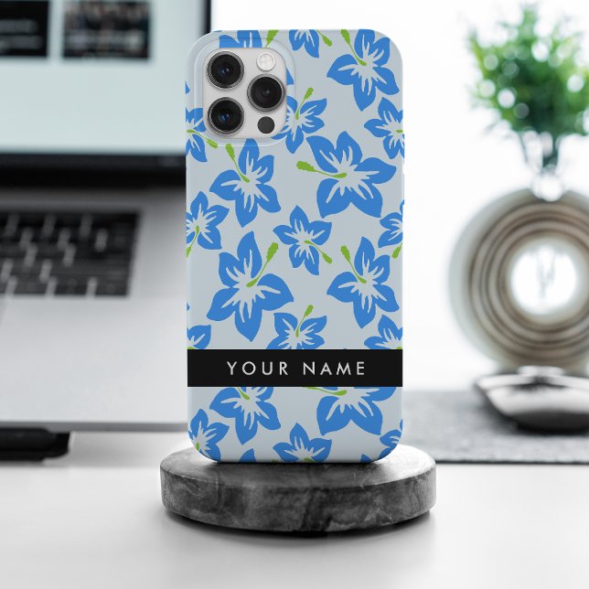 Blue Hibiscus, Blue Flowers, Your Name iPhone Case (Creator Uploaded)