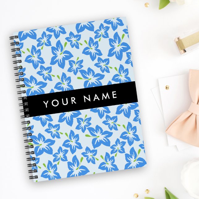 Blue Hibiscus, Blue Flowers, Your Name Notebook (Creator Uploaded)
