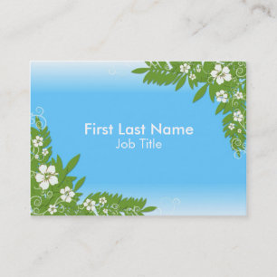 Blue hibiscus flower custom business cards
