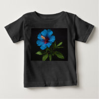 Blue Hibiscus Flower On Black,