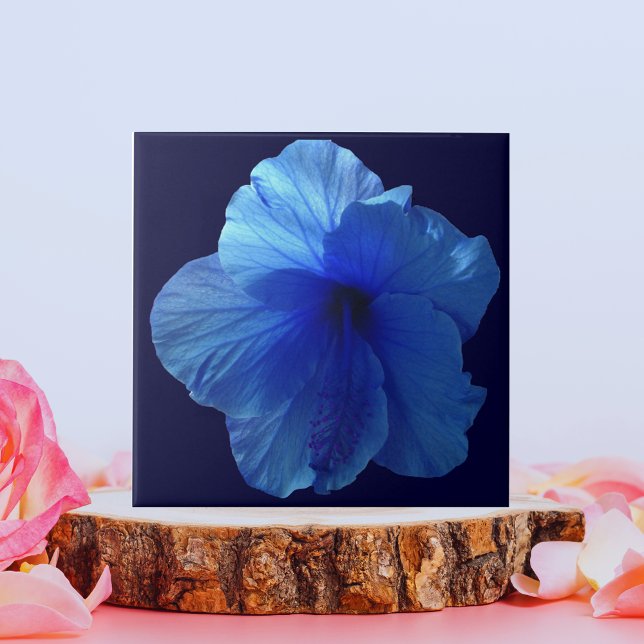 Blue Hibiscus Flower Tile (Blue Hibiscus Flower Tile)