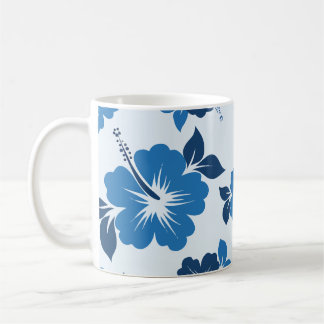 Blue Hibiscus Flowers Coffee Mug