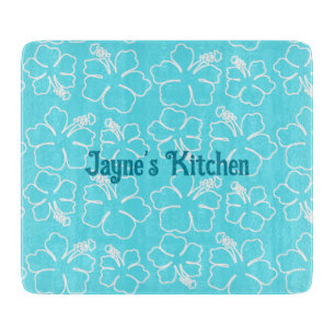 Blue Hibiscus Personalised Cutting Board