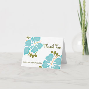 Blue Hibiscus Thank You Notes Cards