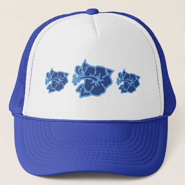 Blue Hibiscus Trucker Hat (Front)