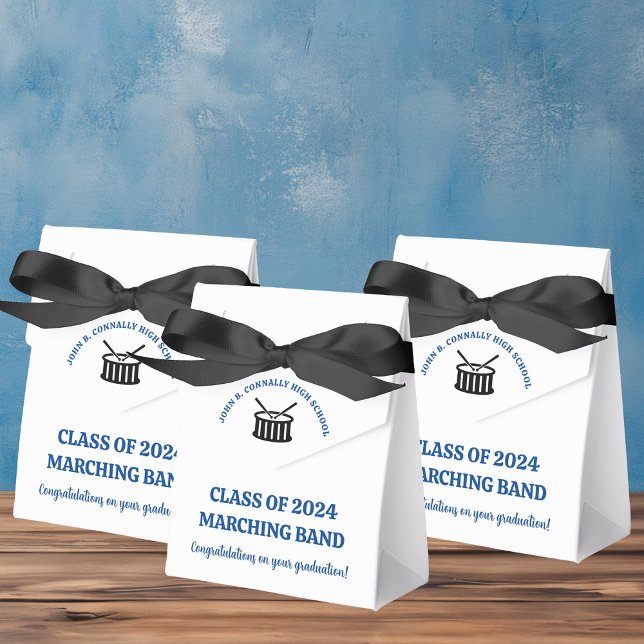Blue High School Band Custom Graduation Party Favour Box (Creator Uploaded)