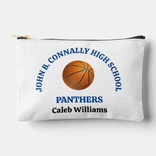 Blue High School Basketball Player Personalised Accessory Pouch