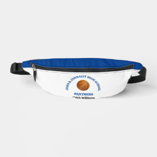Blue High School Basketball Player Personalised Bum Bags