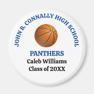 Blue High School Basketball Player Personalised Magnet