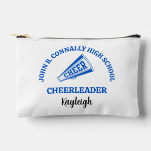 Blue High School Cheerleader Personalised Accessory Pouch