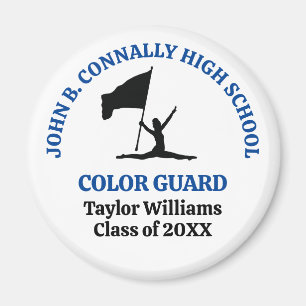 Blue High School Colour Guard Personalised Magnet