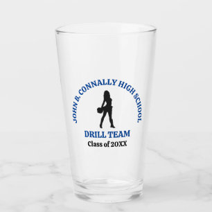 Blue High School Drill Team Dancer Personalised Glass