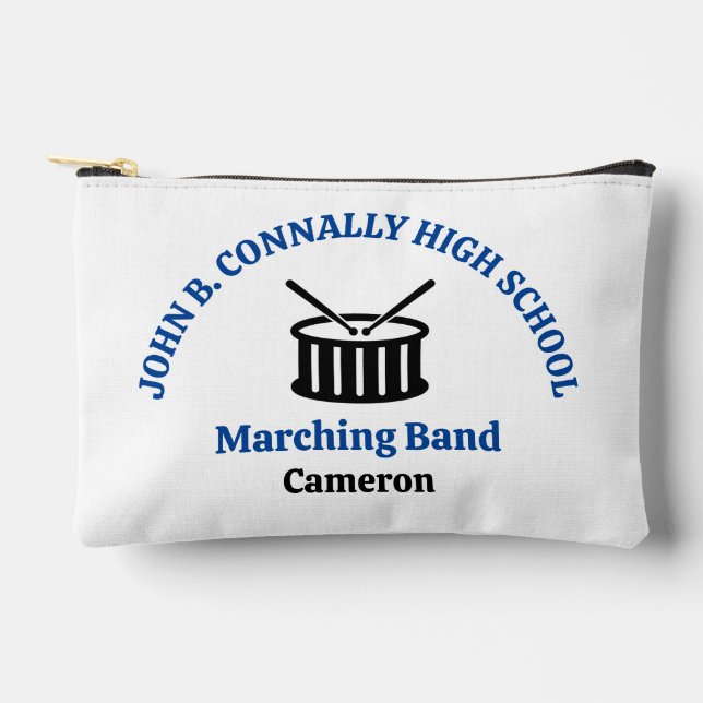 Blue High School Marching Band Personalised Accessory Pouch (Front)