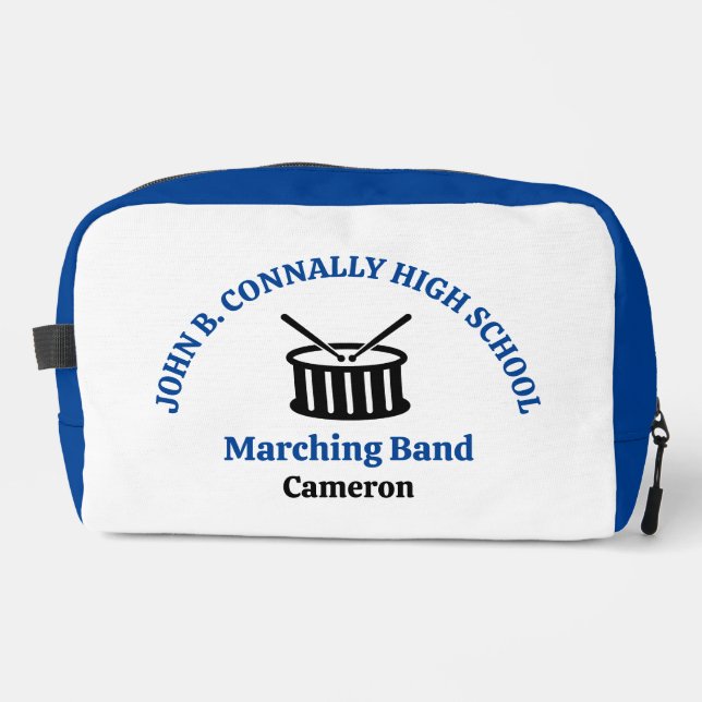 Blue High School Marching Band Personalised Dopp Kit (Front)