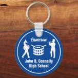 Blue High School Marching Band Personalised Key Ring<br><div class="desc">This cool customised royal blue high school marching band keychain features white typography of your player name under the drums. A great student musician keychain for parents.</div>