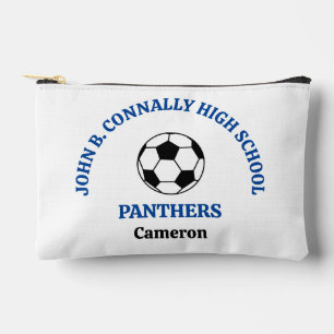 Blue High School Soccer Team Personalised Accessory Pouch