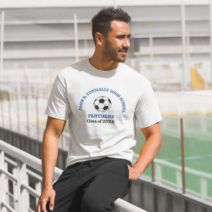 Blue High School Soccer Team Personalised T-Shirt