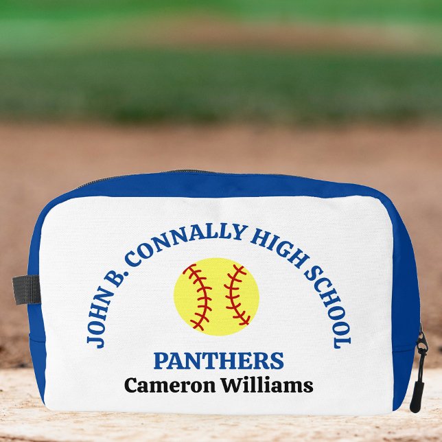 Blue High School Softball Player Personalised Dopp Kit (Creator Uploaded)