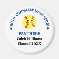 Blue High School Softball Player Personalised